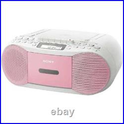 SONY CFD-S70 P CD Radio Cassette Player Recorder FM AM Wide-FM Boombox Pink