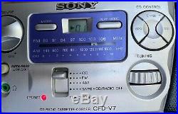 SONY CFD-V7 Mega Bass Portable CD Cassette-Corder Radio Boombox Perfect Order