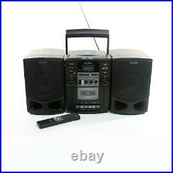 SONY CFD-Z130 Portable Boombox Bookshelf Stereo System AM FM CD Cassette Player