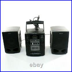 SONY CFD-Z130 Portable Boombox Bookshelf Stereo System AM FM CD Cassette Player