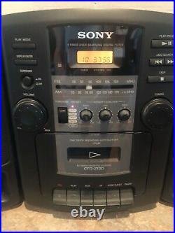 SONY CFD-Z130 Portable Boombox Stereo AM FM CD Cassette Player PROJECT READ