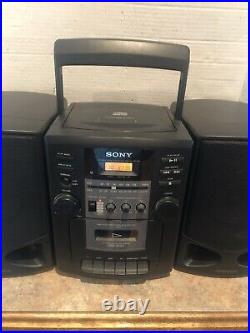 SONY CFD-Z130 Portable Boombox Stereo AM FM CD Cassette Player PROJECT READ