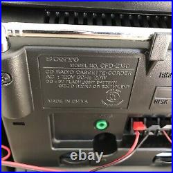 SONY CFD-Z130 Portable Boombox Stereo AM FM CD Cassette Player- READ DESCRIPTION