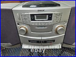 SONY CFD-ZW755 Stereo System Boombox CD/Dual Cassette/Radio Mega Bass WORKS