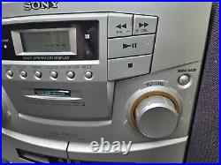 SONY CFD-ZW755 Stereo System Boombox CD/Dual Cassette/Radio Mega Bass WORKS