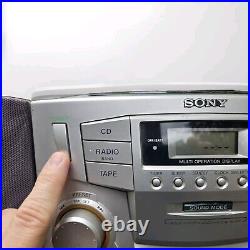 SONY CFD-ZW755 Stereo System Boombox CD/Dual Cassette/Radio Mega Bass WORKS