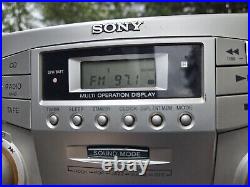 SONY CFD-ZW755 Stereo System Boombox CD/Dual Cassette/Radio Mega Bass WORKS