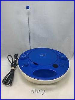 SONY ZS-E5 BLUE Portable CD Player AM/FM Radio MP3 AUX Stereo Boombox Space Age