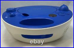 SONY ZS-E5 BLUE Portable CD Player AM/FM Radio MP3 AUX Stereo Boombox Space Age