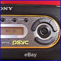 SONY ZS-SN10 Mega Bass PSYC Black Portable Boombox Radio MP3 CD Player + cable