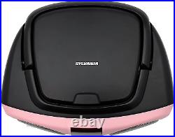 SRCD243 Portable CD Player with AM/FM Radio, Boombox (Pink)