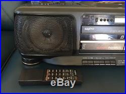 Sanyo MCD-Z30 AM FM CD Dual Cassette Player Recorder Boombox Portable WithRemote