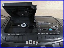 Sanyo MCD-Z48L Portable CD Cassette Player/Recorder Radio Boombox With Remote