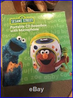 Sesame Street Big Bird Portable CD Boombox Withmicrophone Player Fit 10 CD Tested
