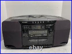 Sharp Boom Box Portable Radio Cassette 5 Disc CD Player Wq-ch800