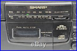 Sharp QT CH 300 Ghettoblaster Boombox 3 fach CD Wechsler Radio Vintage 07-C-HJ