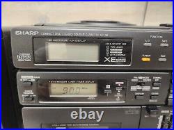 Sharp QT-X8 CD Compact Disc Stereo Double Cassette Player Boombox AS IS READ