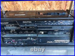 Sharp WQ-CD30 Twin Mechanism Double cassette cd player boom box