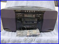 Sharp WQ-CH800 5 DISC CD CHANGER BOOM BOX Tested/Working