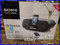 Sony AM/FM STEREO & CD BOOMBOX (ZS-S3iPN) works with iPod & iPhone 5, withRemote