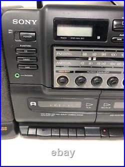 Sony Boombox Mega Bass CFD-555 CD Radio Cassette Recorder Works Perfect Tested