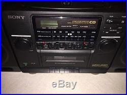 Sony-Boombox-Portable-Cassette-CD-Player-FM-AM-Stereo-Radio-CFD-440
