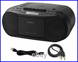 Sony CD Player Portable Boombox with AM/FM Radio & Cassette Tape Player Plus