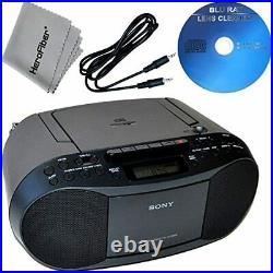 Sony CD Player Portable Boombox with AM/FM Radio & Cassette Tape Player + Xtech