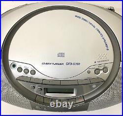 Sony CD-R/RW Playback CFD-S350 Cassette Radio Wide Directional Convex Boombox