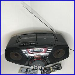 Sony CD/Radio/Cassette Boombox Portable CFD-G50 Woofer withCord, Remote TESTED
