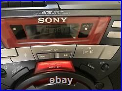 Sony CD/Radio/Cassette Boombox Portable CFD-G50 Woofer withCord, Remote TESTED