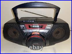 Sony CD/Radio/Cassette Boombox Portable Stereo CFD-G50 Woofer With Cord Tested