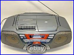 Sony CD/Radio/Cassette Boombox Portable Stereo CFD-G50 Woofer with Cord TESTED EUC