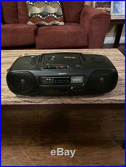 Sony CFD-10 Boombox Portable Stereo AM FM Radio CD Player Tested Working Pre-own