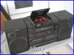 Sony CFD 460 boombox style portable CD player radio cassette, very clean