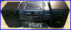 Sony CFD-540 CD Player Portable System AM/FM Radio Dual Cassette Boombox