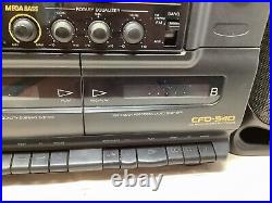 Sony CFD-540 Portable Stereo Boombox AM FM Radio CD Player Dual Cassette Tape
