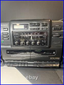 Sony CFD-550 Portable Stereo Boombox AM FM Radio CD Player Dual Cassette READ