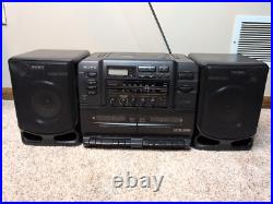 Sony CFD-550 Portable Stereo Boombox AM FM Radio CD Player Dual Cassette Tape A+ Sony CFD-550 Portable Stereo Boombox AM FM Radio CD Player Dual Cassette Tape A+