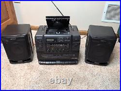 Sony CFD-550 Portable Stereo Boombox AM FM Radio CD Player Dual Cassette Tape A+ Sony CFD-550 Portable Stereo Boombox AM FM Radio CD Player Dual Cassette Tape A+