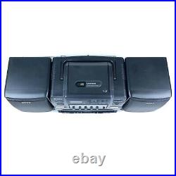 Sony CFD-550 Portable Stereo Boombox CD Player Dual Cassette, CLEAN Tested, Read
