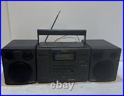 Sony CFD-580 CD Radio Cassette Corder Boombox With Remote All Tested & Working