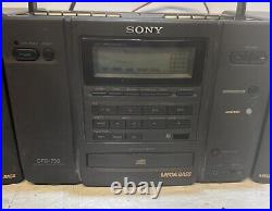 Sony CFD-580 CD Radio Cassette Corder Boombox With Remote All Tested & Working