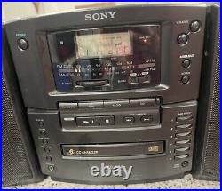 Sony CFD 606 6 Disc CD AM FM MegaBass Boombox Stereo System tested/working