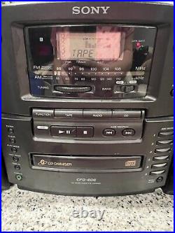 Sony CFD 606 6 Disc CD AM FM MegaBass Boombox Stereo System tested/working