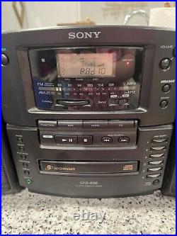 Sony CFD 606 6 Disc CD AM FM MegaBass Boombox Stereo System tested/working