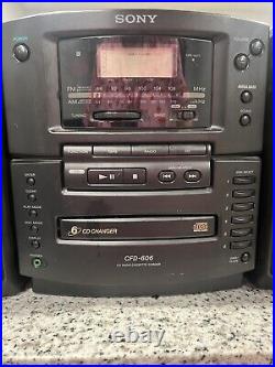 Sony CFD 606 6 Disc CD AM FM MegaBass Boombox Stereo System tested/working