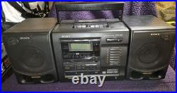 Sony CFD-610 6 Disc Changer Cassette Boombox Speakers Set EXCELLENT CONDITION