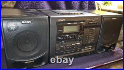 Sony CFD-610 6 Disc Changer Cassette Boombox Speakers Set EXCELLENT CONDITION