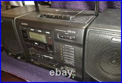 Sony CFD-610 6 Disc Changer Cassette Boombox Speakers Set EXCELLENT CONDITION